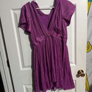 Anthropologie Vibrant Purple Pleated Dress